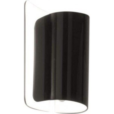 161,95 € Free Shipping | Indoor wall light 70W Cylindrical Shape 25×15 cm. Bidirectional light output Dining room, bedroom and lobby. Modern Style. Metal casting and Glass. Black Color