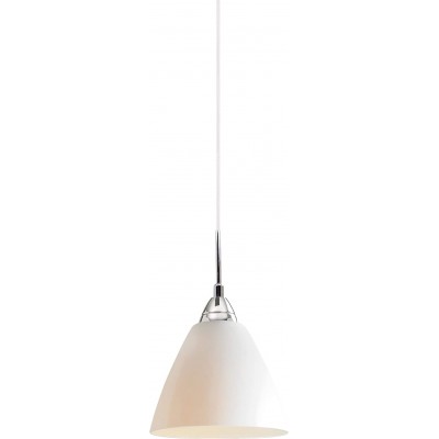 Lampe à suspension Façonner Conique 26×14 cm. Salle, salle à manger et chambre. Style moderne. Métal et Verre. Couleur blanc