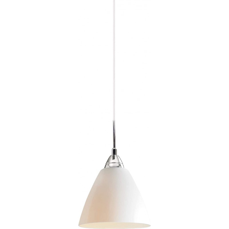 133,95 € Free Shipping | Hanging lamp Conical Shape 26×14 cm. Living room, dining room and bedroom. Modern Style. Metal casting and Glass. White Color