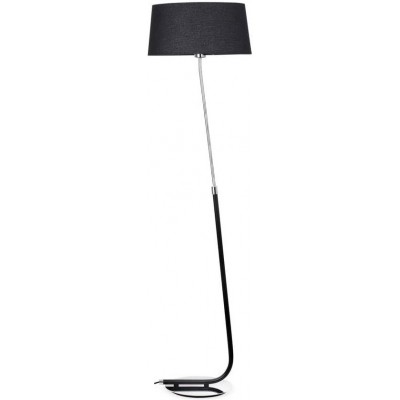 Lampada da pavimento 20W Forma Cilindrica Ø 39 cm. Ufficio. Stile classico. Cristallo e Metallo. Colore nero
