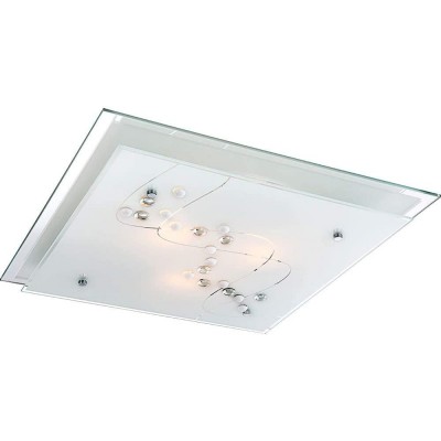 121,95 € Kostenloser Versand | Deckenlampe 60W 42×42 cm. Metall. Überzogenes chrom Farbe