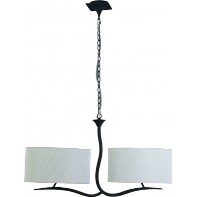 Hanging lamp 20W Cylindrical Shape 190×88 cm. Double adjustable focus Dining room, bedroom and lobby. Modern Style. Metal casting and Textile. Anthracite Color