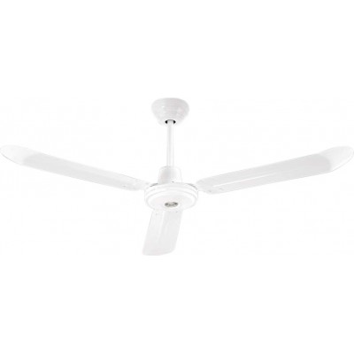 154,95 € Free Shipping | Ceiling fan with light 45W 1×1 cm. 3 vanes-blades Metal casting. White Color