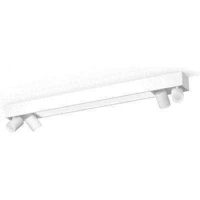 Foco para interior Philips 63W 78×13 cm. 4 focos LED orientables. Alexa y Google Home Aluminio y pmma. Color blanco