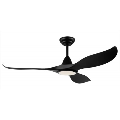 443,95 € Free Shipping | Ceiling fan with light Eglo 15W Ø 132 cm. 3 vanes-blades. Remote control. Silent. summer and winter function Abs. Black Color