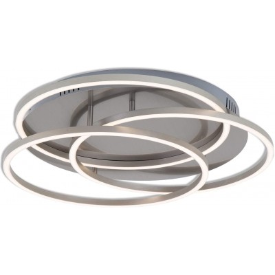 305,95 € Envoi gratuit | Lampe au plafond Ø 54 cm. LED dimmables fonction mémoire Métal. Couleur nickel