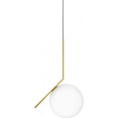 Hanging lamp 200W Spherical Shape 72×30 cm. Living room, bedroom and lobby. Modern Style. Steel, Crystal and Glass. White Color