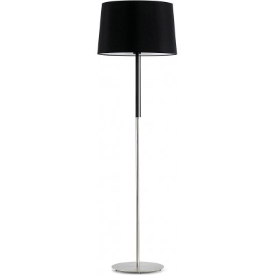 Floor lamp 20W Cylindrical Shape Living room, dining room and bedroom. Modern Style. Metal casting and Textile. Black Color