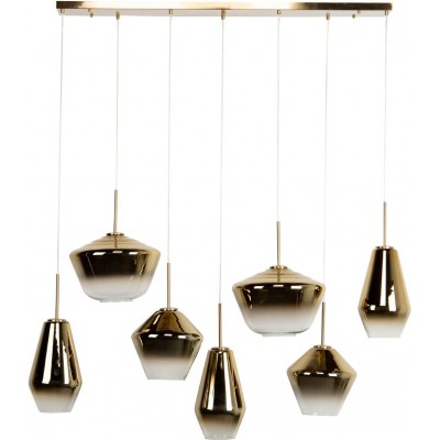 685,95 € Free Shipping | Hanging lamp Spherical Shape 120×45 cm. 7 light points Living room, kitchen and dining room. Modern Style. Crystal, Metal casting and Glass. Golden Color