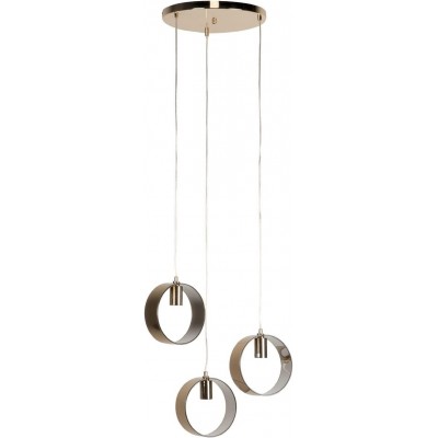 299,95 € Free Shipping | Hanging lamp Round Shape 48×48 cm. Living room, kitchen and bedroom. Modern Style. Crystal, Metal casting and Glass. Golden Color