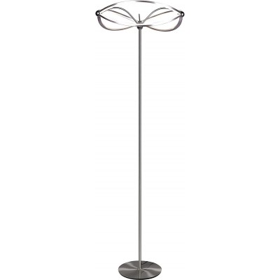 429,95 € Free Shipping | Floor lamp Trio 31W Round Shape 175×52 cm. Dimmable LED Living room, bedroom and lobby. Metal casting. Nickel Color