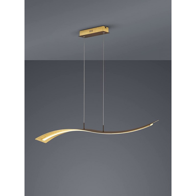 289,95 € Free Shipping | Hanging lamp Trio 35W Extended Shape 150×115 cm. Living room, bedroom and lobby. Modern Style. Metal casting. Golden Color