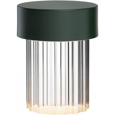 572,95 € Free Shipping | Table lamp 2W Cylindrical Shape 14×10 cm. Living room, dining room and bedroom. Crystal and PMMA. Green Color