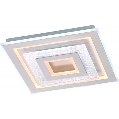 Indoor ceiling light 48W Square Shape 51×50 cm. Living room, dining room and bedroom. Metal casting. White Color