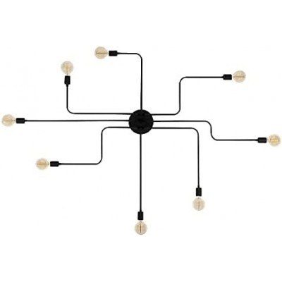 Lámpara de araña 100W Forma Esférica 95×47 cm. 8 puntos de luz Salón, comedor y dormitorio. Metal. Color negro