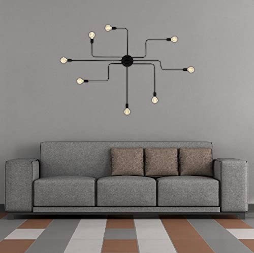 358,95 € Spedizione Gratuita | Lampadario 100W 95×47 cm. 8 punti luce Metallo. Colore nero