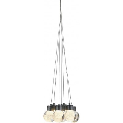Lampada a sospensione Forma Rotonda 41×41 cm. Sala da pranzo, camera da letto e atrio. Stile classico. Colore argento