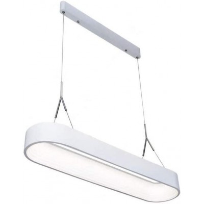 Lampada a sospensione 60W Forma Rettangolare 120×20 cm. Sala da pranzo, camera da letto e atrio. Alluminio. Colore bianca
