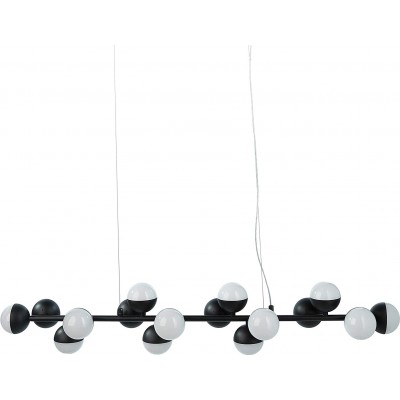 Lámpara colgante 36W Forma Esférica 120×105 cm. 16 luces LED Salón, comedor y dormitorio. Acrílico y Metal. Color negro
