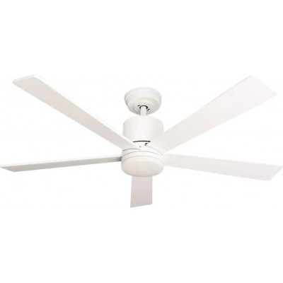 454,95 € Free Shipping | Ceiling fan with light 38W Ø 132 cm. 5 vanes-blades. Remote control. dimmable LED lighting Dining room, bedroom and lobby. Classic Style. PMMA. White Color