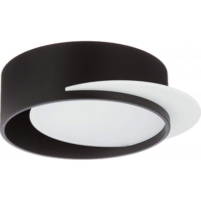 319,95 € Free Shipping | Indoor wall light 17W Round Shape 23×23 cm. Dining room, bedroom and lobby. Modern Style. Metal casting and Glass. Black Color