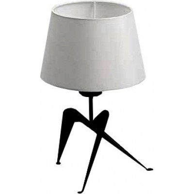 Lampada da tavolo 40W Forma Cilindrica 35×12 cm. Treppiede di bloccaggio Soggiorno, sala da pranzo e camera da letto. Acciaio. Colore bianca