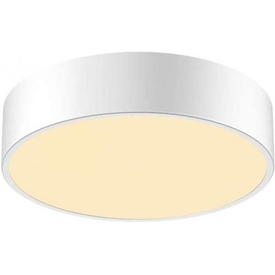 Внутренний потолочный светильник 15W 3000K Теплый свет. Круглый Форма 28×28 cm. Диммируемый свет Гостинная, столовая и спальная комната. Современный и прохладный Стиль. Алюминий и Поликарбонат. Белый Цвет