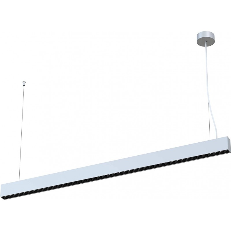 429,95 € 送料無料 | ハンギングランプ 50W 細長い 形状 120×7 cm. 調光可能な LED反射防止グリッド リビングルーム, ダイニングルーム そして ベッドルーム. アルミニウム. 銀 カラー