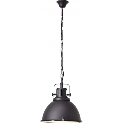 Lampada a sospensione 60W Forma Rotonda 133×38 cm. Sala da pranzo, camera da letto e atrio. Stile moderno. Metallo e Bicchiere. Colore nero