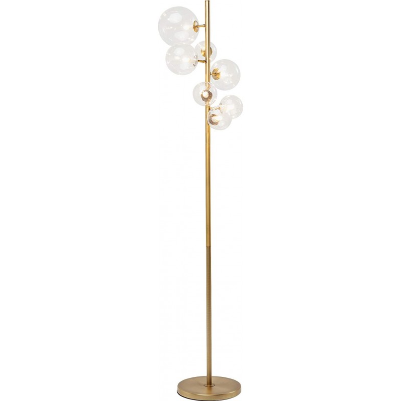 614,95 € Free Shipping | Floor lamp 25W Spherical Shape 162×43 cm. 7 light points Living room, bedroom and lobby. Modern Style. Glass. Golden Color