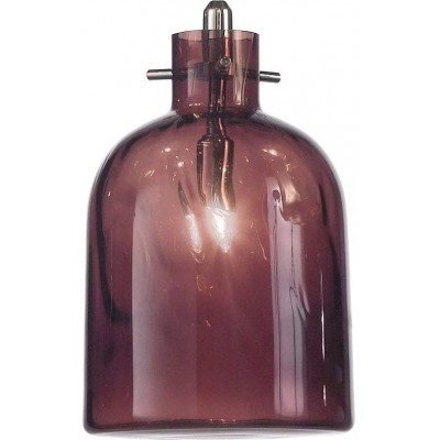 Lámpara colgante 33W Forma Cilíndrica 21×15 cm. Salón, comedor y vestíbulo. Estilo moderno. Metal y Vidrio. Color oro rojo