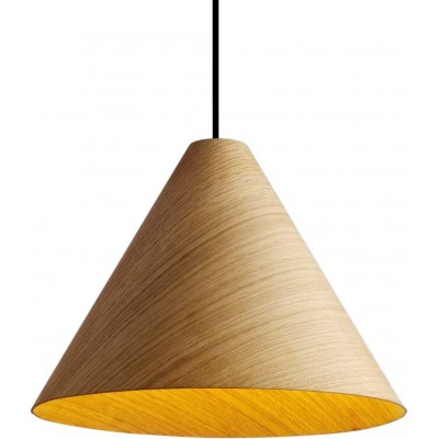 Hanging lamp Conical Shape 48×48 cm. Living room, bedroom and lobby. Wood. Brown Color