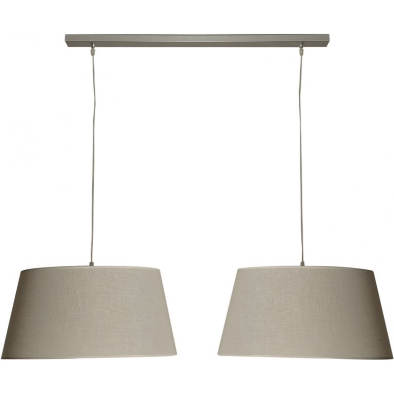 328,95 € Free Shipping | Hanging lamp 60W Cylindrical Shape 100×50 cm. Double focus Living room, dining room and bedroom. Modern Style. Steel. Beige Color