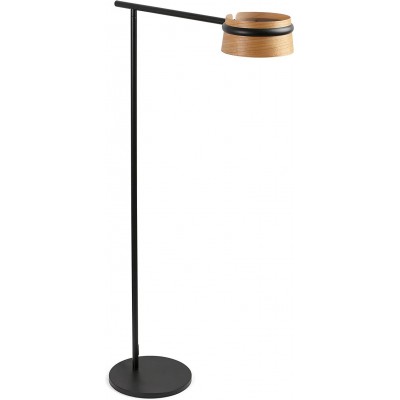 Lampadaire 6W Façonner Angulaire 125×65 cm. LED Salle, chambre et hall. Style moderne. Métal. Couleur noir