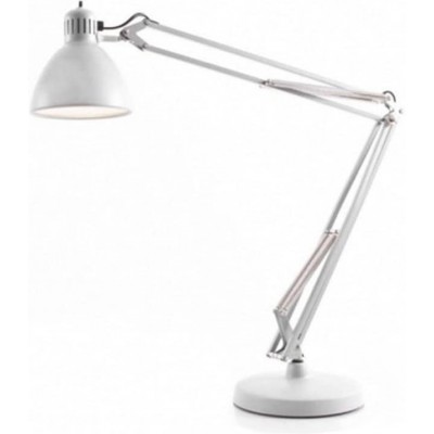 Lámpara de escritorio 42W Forma Cónica 100 cm. Articulada Salón, comedor y dormitorio. Aluminio. Color blanco