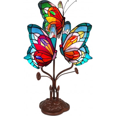 Tischlampe 25W 53×35 cm. Mehrfarbiges Design in Schmetterlingsform Esszimmer, schlafzimmer und empfangshalle. Design Stil. Glas