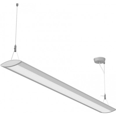 吊灯 37W 拉长的 形状 123×14 cm. LED 客厅, 饭厅 和 大堂设施. 铝. 白色的 颜色