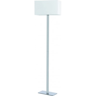 Lámpara de pie 60W Forma Rectangular 107×44 cm. Salón, comedor y dormitorio. Acero y Textil. Color blanco