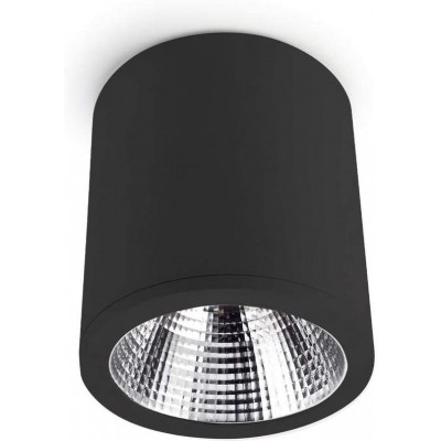 Foco para interior Forma Cilíndrica LED Salón, comedor y dormitorio. Aluminio y Policarbonato. Color negro