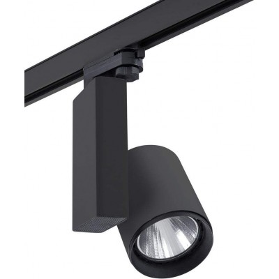 Faretto da interno 28×18 cm. LED regolabile. Installato su sistema binario-rotaia Colore nero