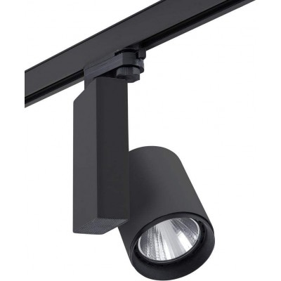 Indoor spotlight Cylindrical Shape 28×18 cm. Adjustable LED. Installed on track-rail system Living room, dining room and bedroom. Black Color