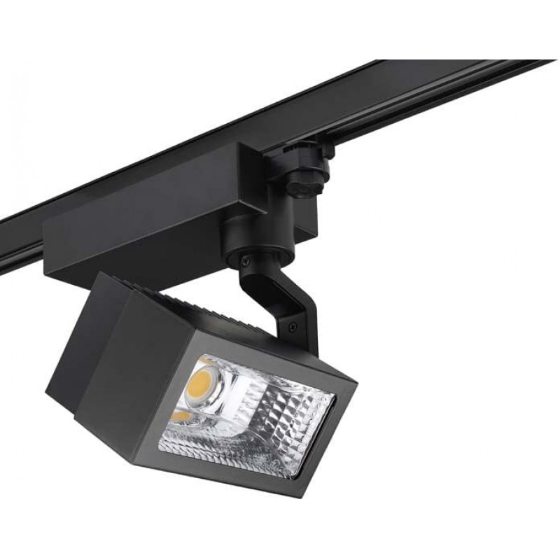 142,95 € Free Shipping | Indoor spotlight Rectangular Shape Adjustable LED. rail-rail system Dining room, bedroom and lobby. Black Color