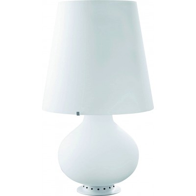 Lampada da tavolo 42W Forma Cilindrica 61×45 cm. Soggiorno, sala da pranzo e camera da letto. Stile classico. Bicchiere. Colore bianca