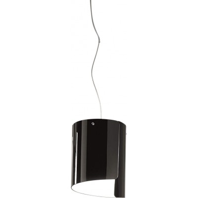 Lampada a sospensione 70W Forma Cilindrica 43×38 cm. Sala da pranzo, camera da letto e atrio. Stile moderno. Metallo, Carta e Bicchiere. Colore nero