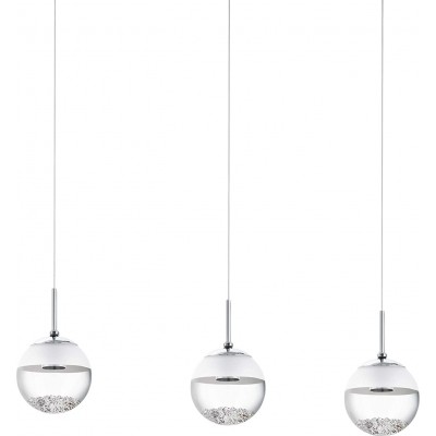 299,95 € Kostenloser Versand | Hängelampe Eglo 5W 3000K Warmes Licht. 110×87 cm. 3 Lichtpunkte Kristall. Überzogenes chrom Farbe