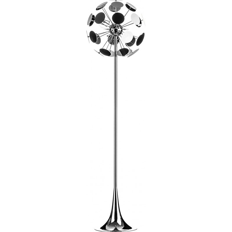 633,95 € Free Shipping | Floor lamp 10W Spherical Shape 66×38 cm. Living room, dining room and lobby. Modern Style. Metal casting. Plated chrome Color