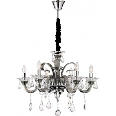 389,95 € Free Shipping | Chandelier 40W 116×70 cm. Living room, dining room and bedroom. Classic Style. Crystal and Metal casting. Plated chrome Color