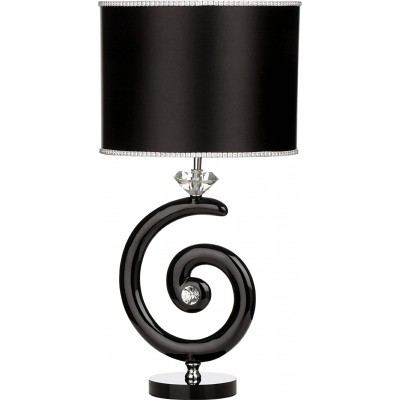 Table lamp 60W Cylindrical Shape 52×39 cm. Spiral shaped design Living room, dining room and lobby. Textile and Polycarbonate. Black Color