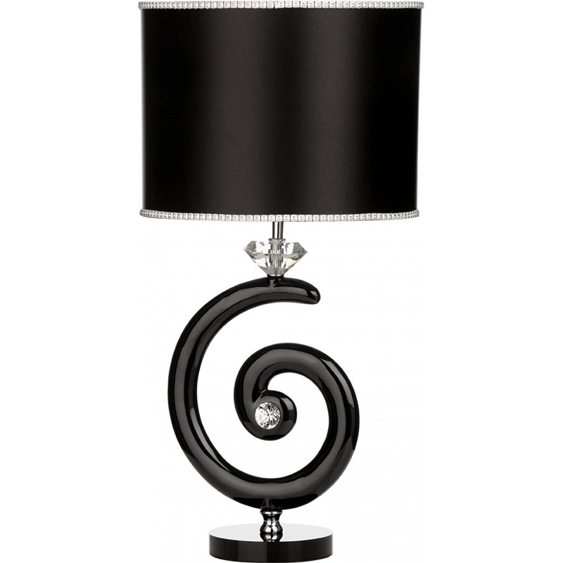223,95 € Envio grátis | Lâmpada de mesa 60W Forma Cilíndrica 52×39 cm. Design em forma de espiral Sala de estar, sala de jantar e salão. Têxtil e Policarbonato. Cor preto