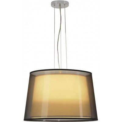 Lampe à suspension 64W Façonner Cylindrique 66×66 cm. LED Salle à manger, chambre et hall. Style conception. Acier et Textile. Couleur noir